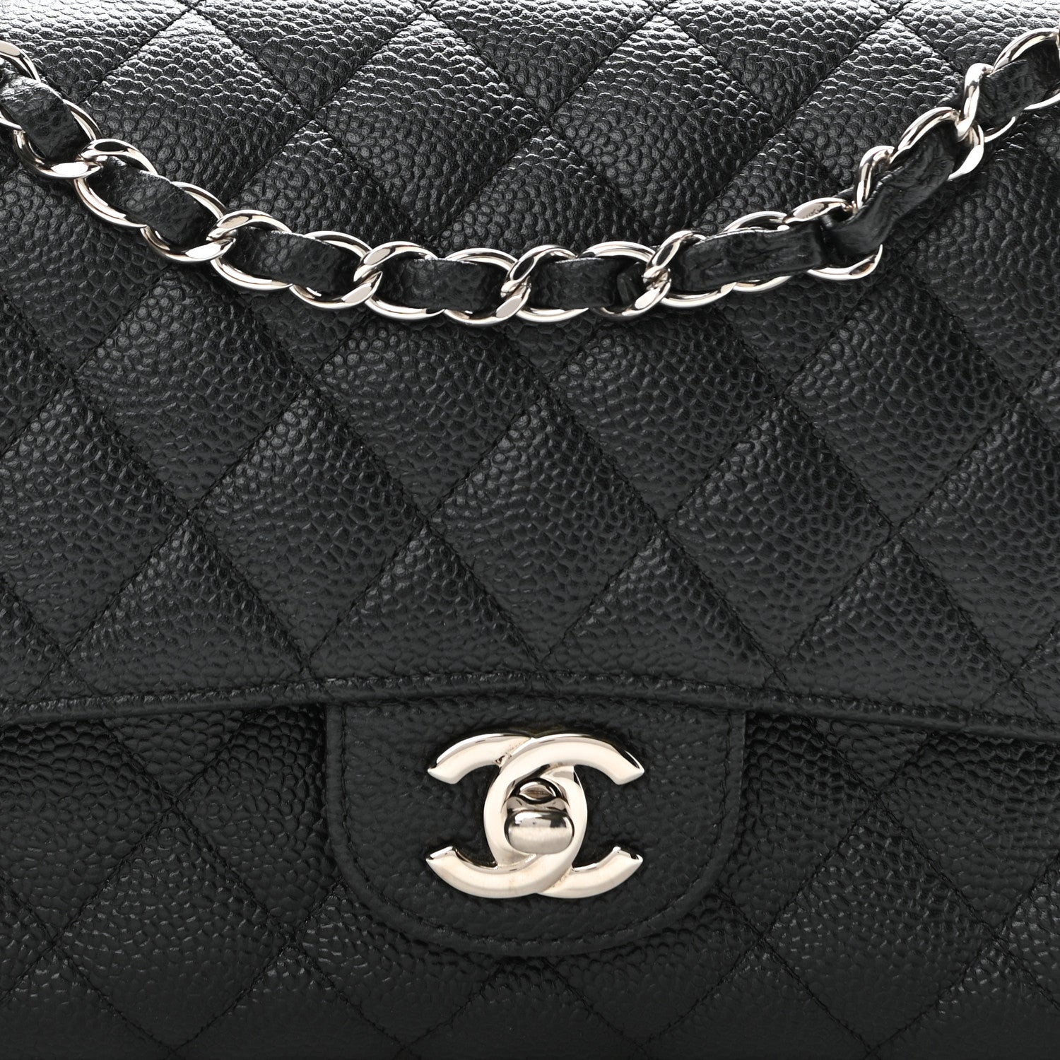 Chanel Caviar Quilted Medium Double Flap Black 8 of 11