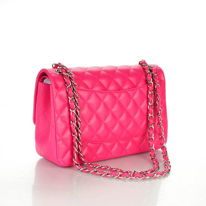 Chanel Lambskin Quilted Jumbo Double Flap Dark Pink 3 of 7