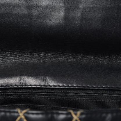 Chanel Calfskin Wild Stitch Jumbo Flap Black 18 of 19