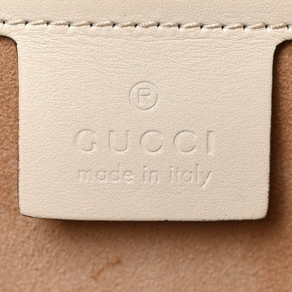 Gucci Calfskin Embroidered Medium Sylvie Top Handle Bag White 6 of 10