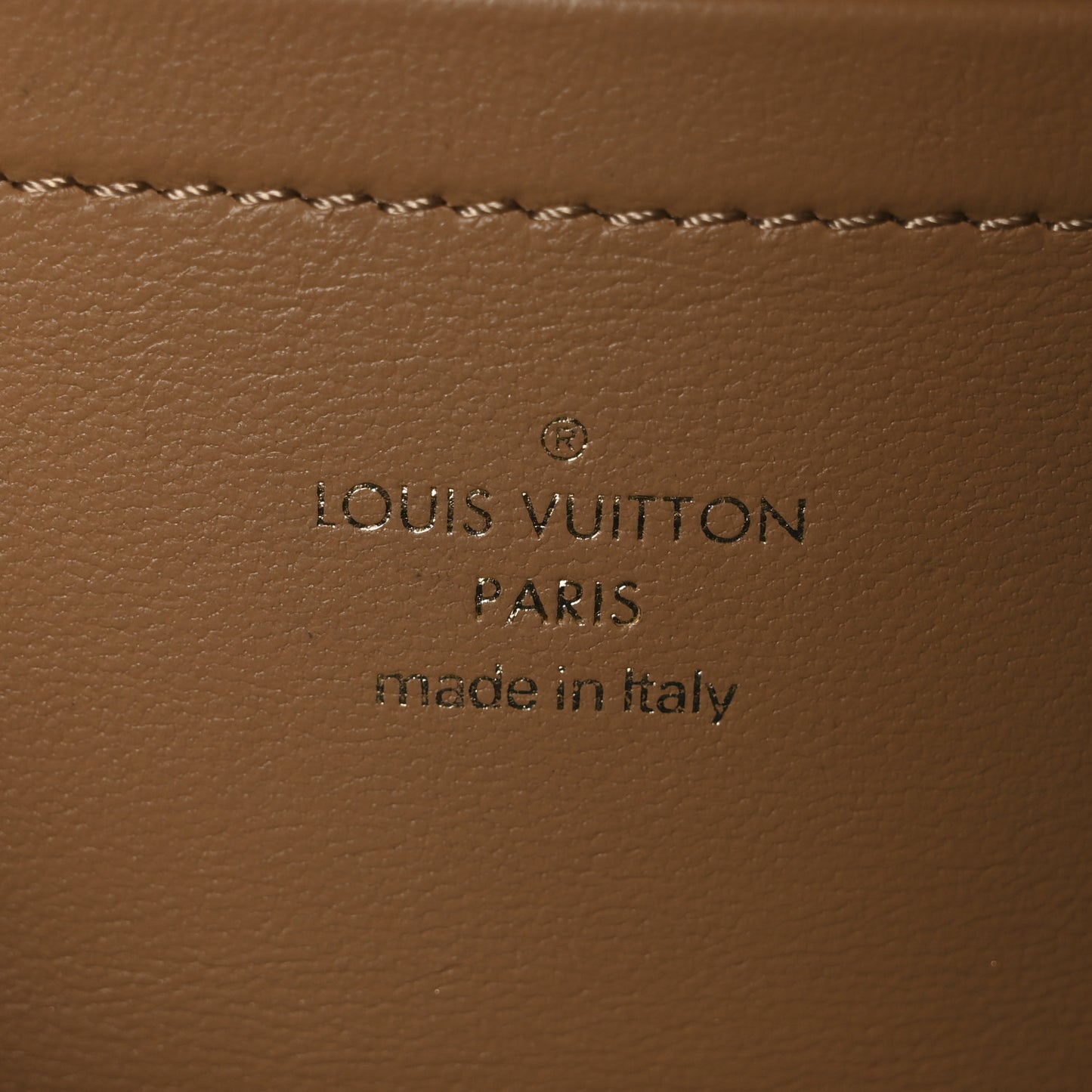 Lambskin Embossed Monogram Pochette Coussin Camel