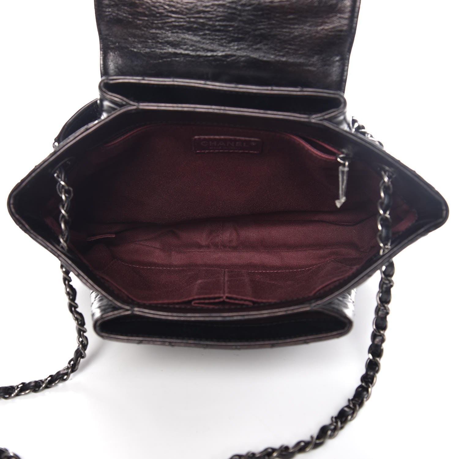 Chanel Glazed Calfskin Quilted Accordion Flap Black 5 of 15