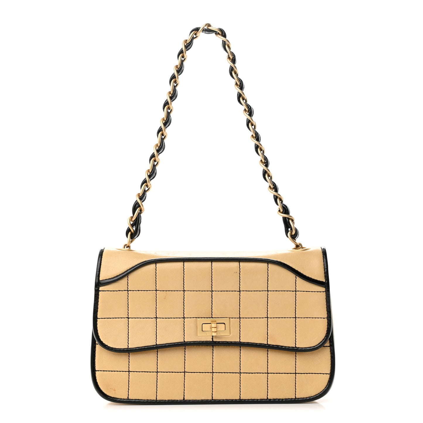 Lambskin Reissue Chocolate Bar Flap Beige Black