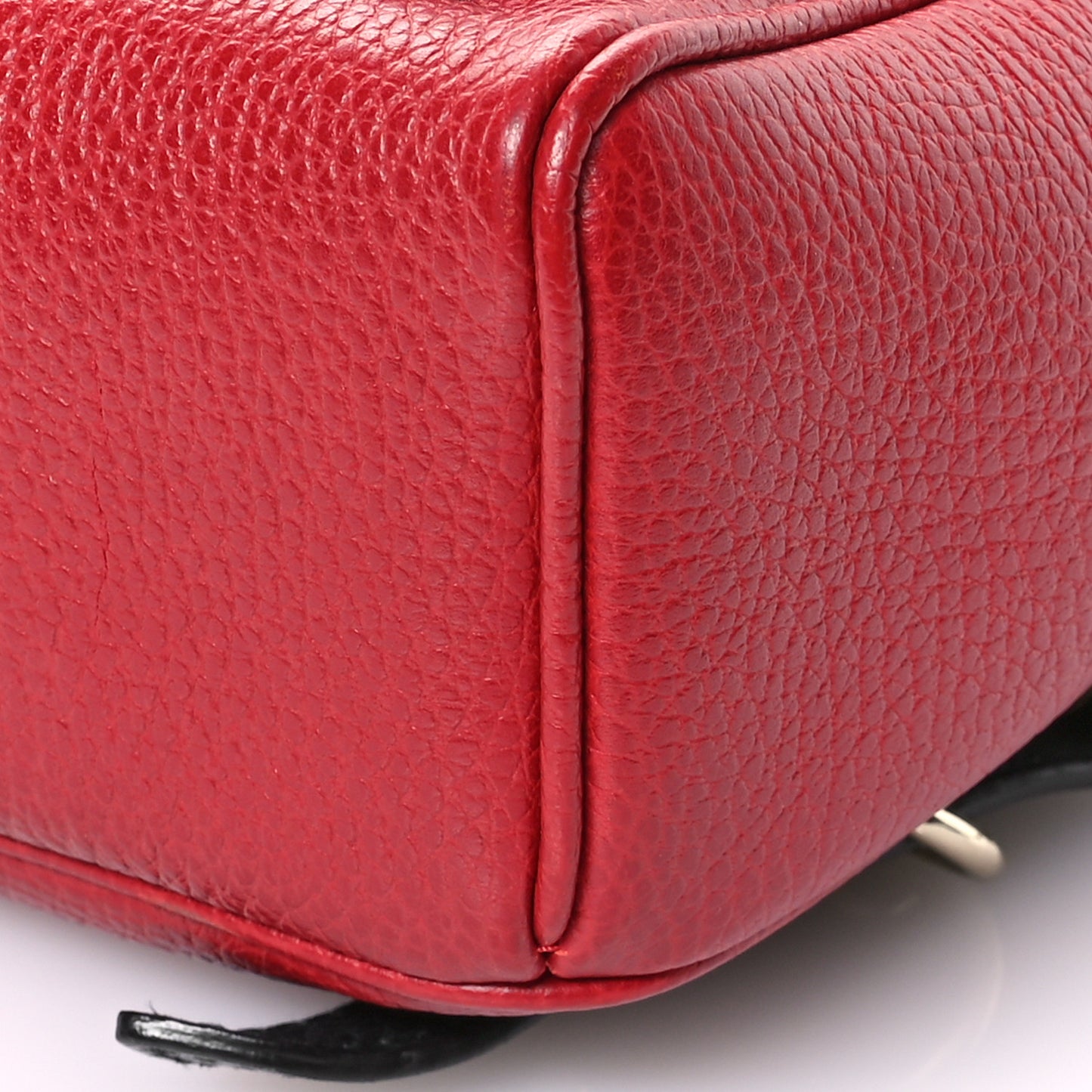 Pebbled Calfskin Bi-Color Soho Chain Backpack Red Navy