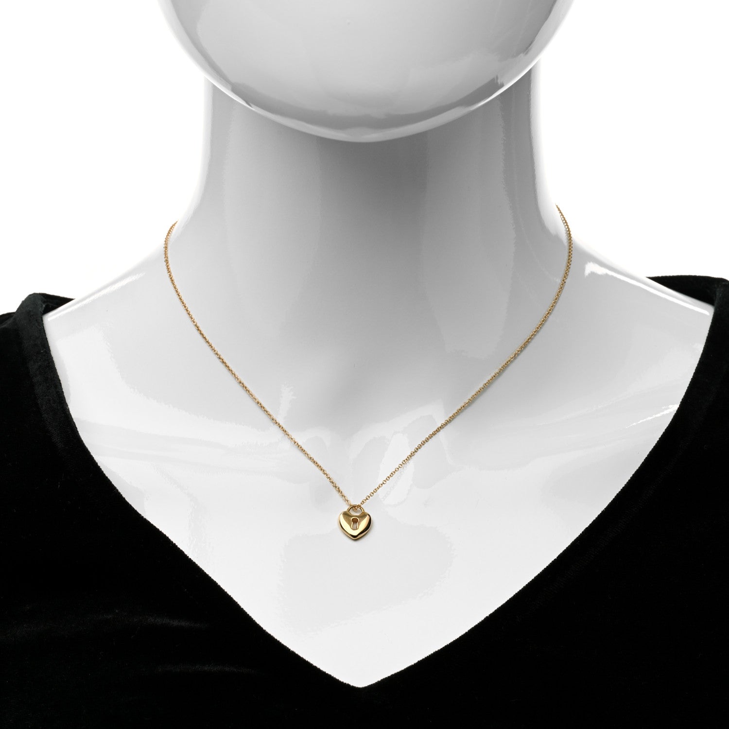 Tiffany 18K Rose Gold Mini Heart Lock Pendant Necklace 2 of 5