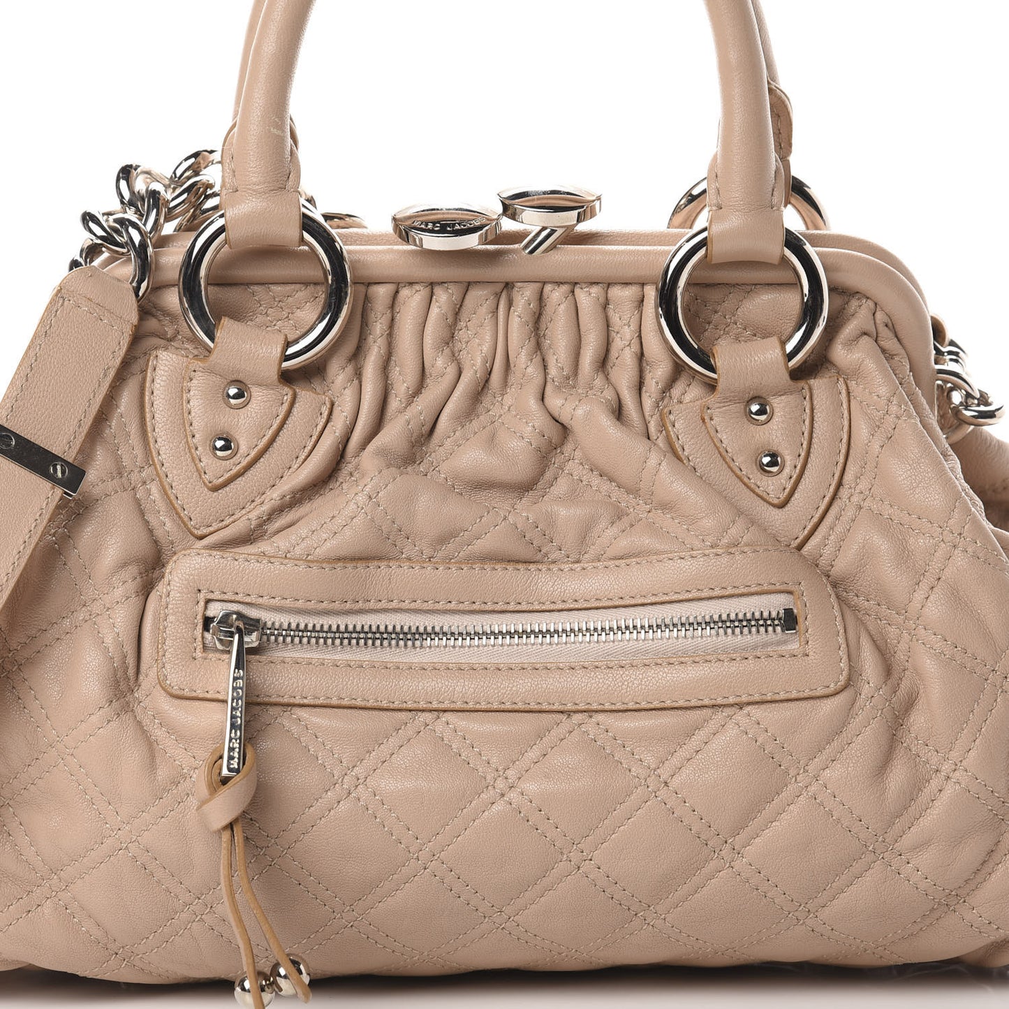 Calfskin Quilted Stam Beige