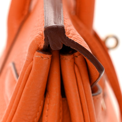Hermes Taurillon Clemence Birkin 30 Orange 12 of 14