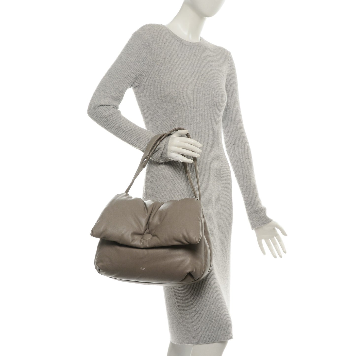 Smooth Lambskin Medium Pillow Flap Grey