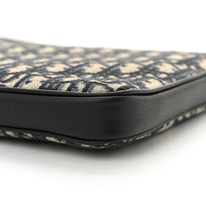 Christian Dior Oblique Grained Calfskin Laptop Case Blue Multicolor 10 of 11