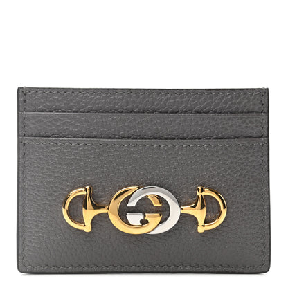 Gucci Grainy Calfskin Zumi Card Holder Dusty Grey 1 of 6