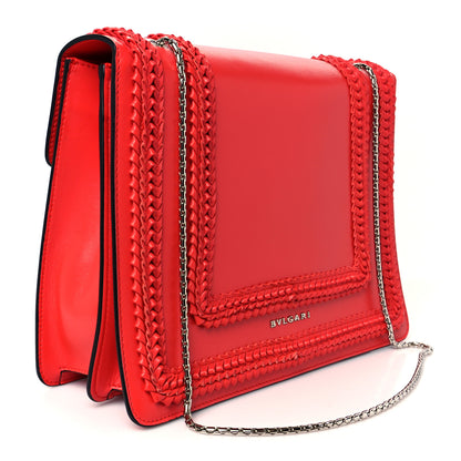 Bulgari Calfskin Plisse Serpenti Forever Crossbody Bag Red 4 of 12