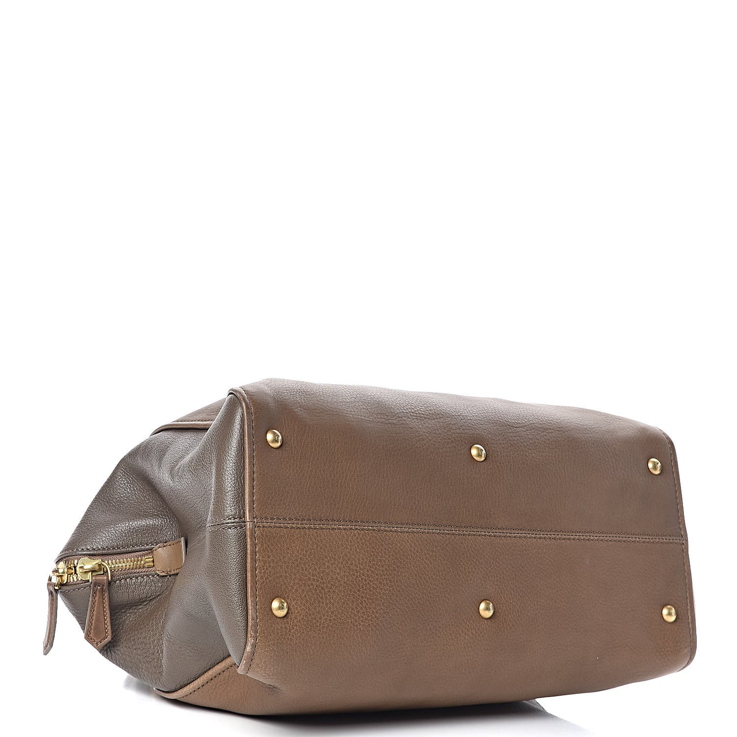 Capra Vitello Saddle Colorblock Large Chameleon Tote Grigio Pietra Fango