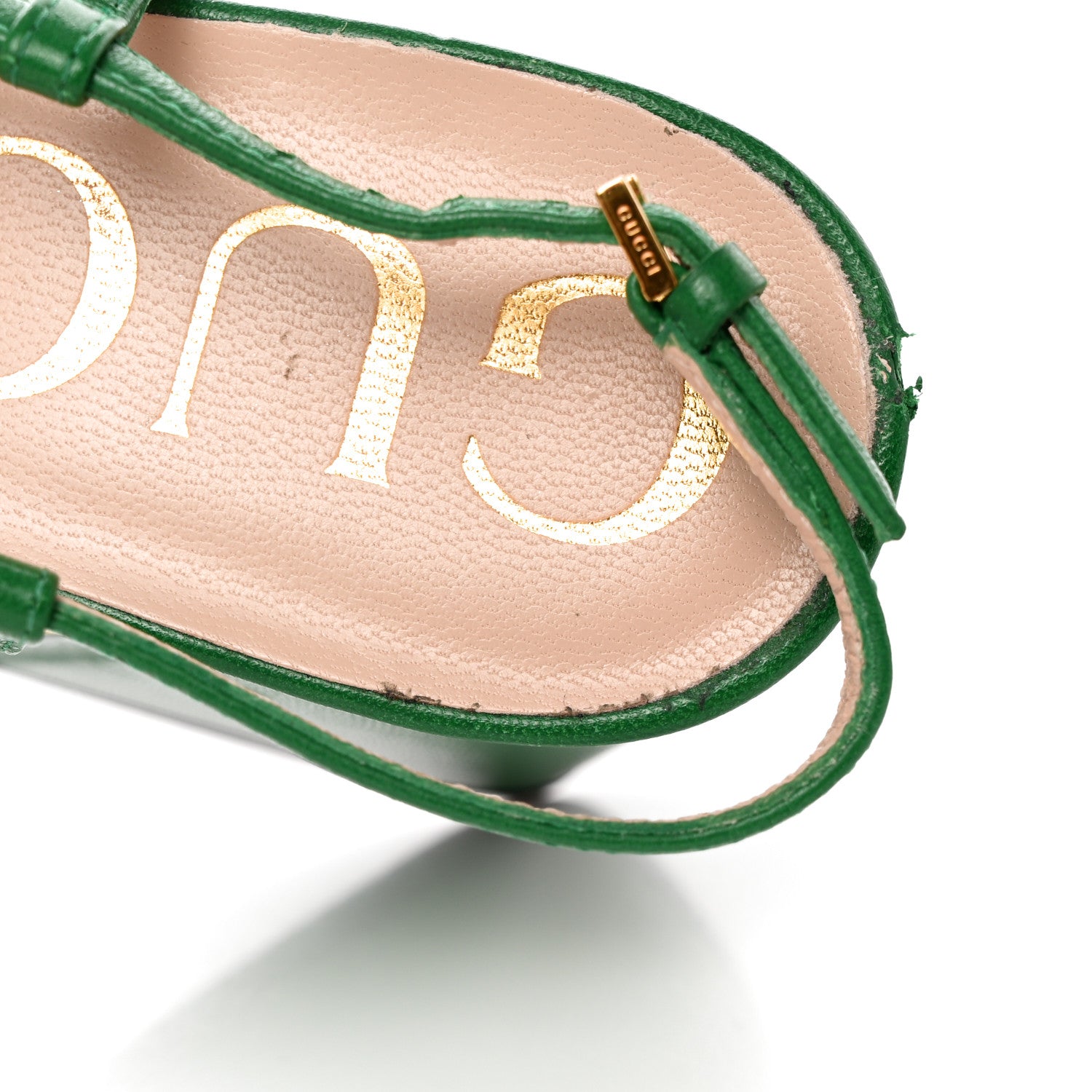 Gucci Malaga Kid Horsebit 75mm Slingback Pumps 36.5 New Shamarock 22 of 22