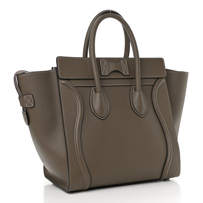 Celine Drummed Calfskin Mini Luggage Bag Souris 3 of 11