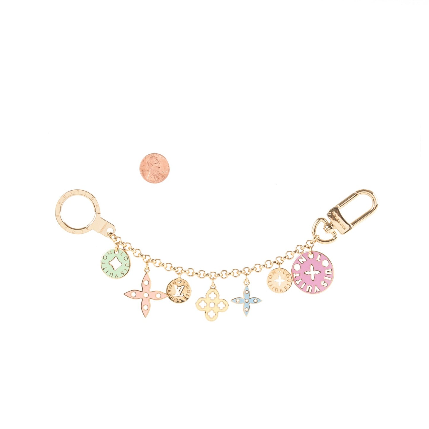 Enamel Looping Key Chain Bag Charm Multicolor