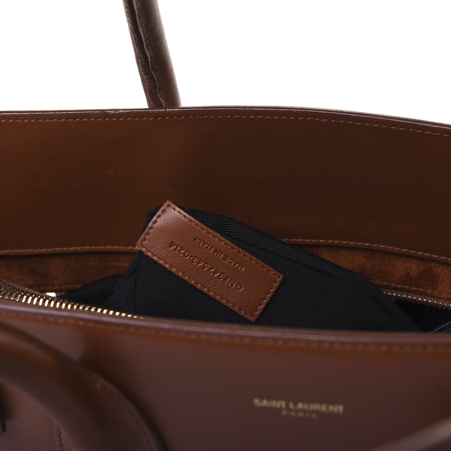 Saint Laurent Calfskin Large Sac De Jour Carryall Cognac 9 of 28