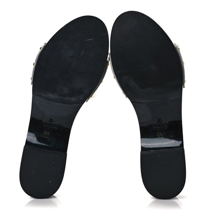Gucci Vitello Vernice Soft Icon Bit Wood Clogs 6.5 Great White 5 of 9