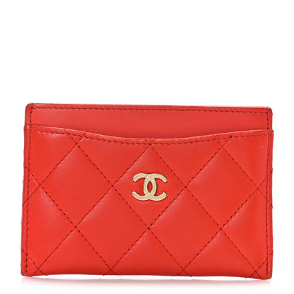 Chanel Lambskin Quilted Card Holder Red 1 of 6