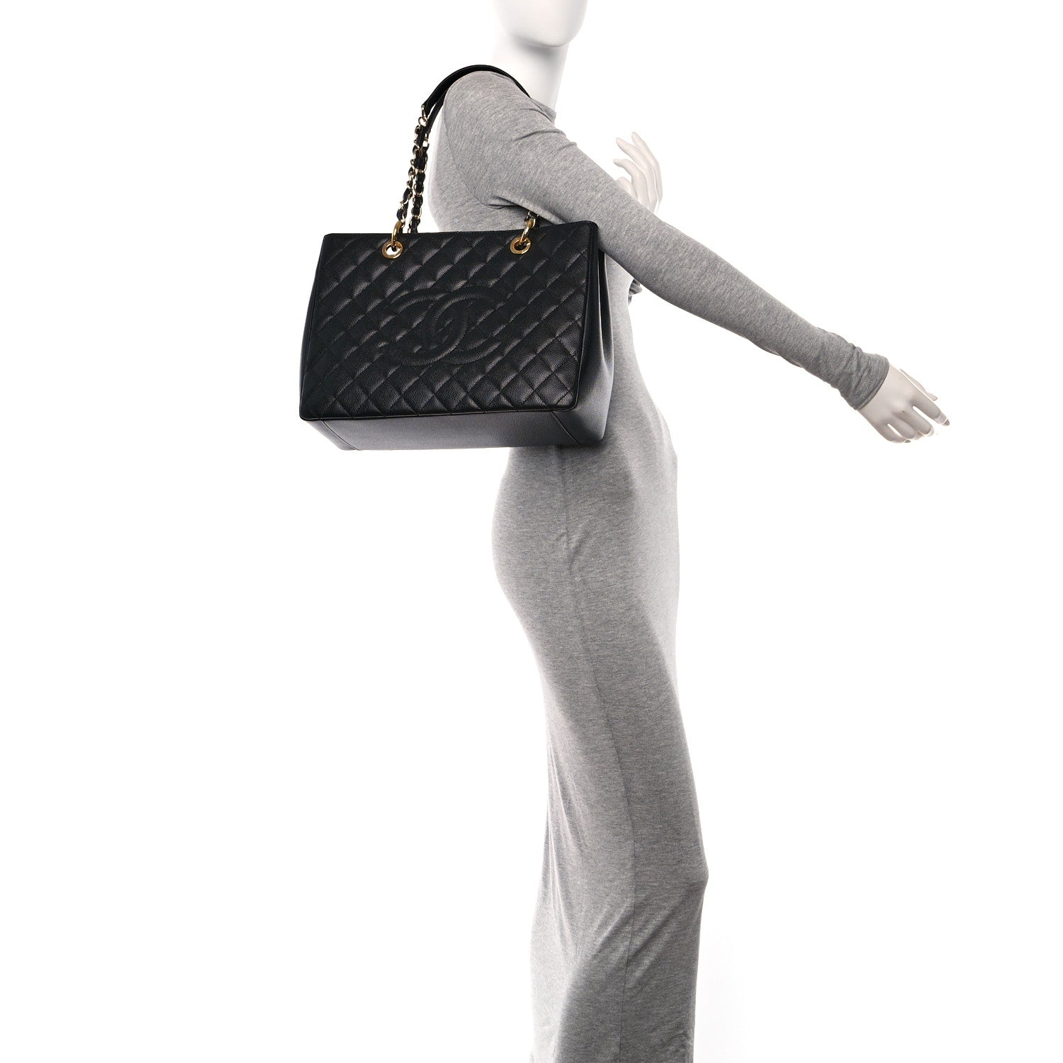 Chanel Caviar Quilted Grand Shopping Tote GST Black 2 of 11