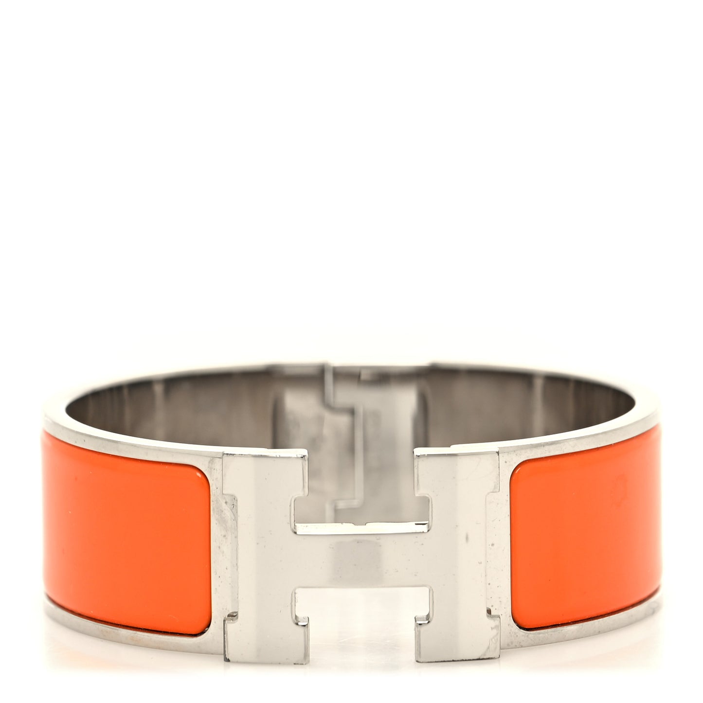 Enamel Wide Clic Clac H Bracelet GM Orange