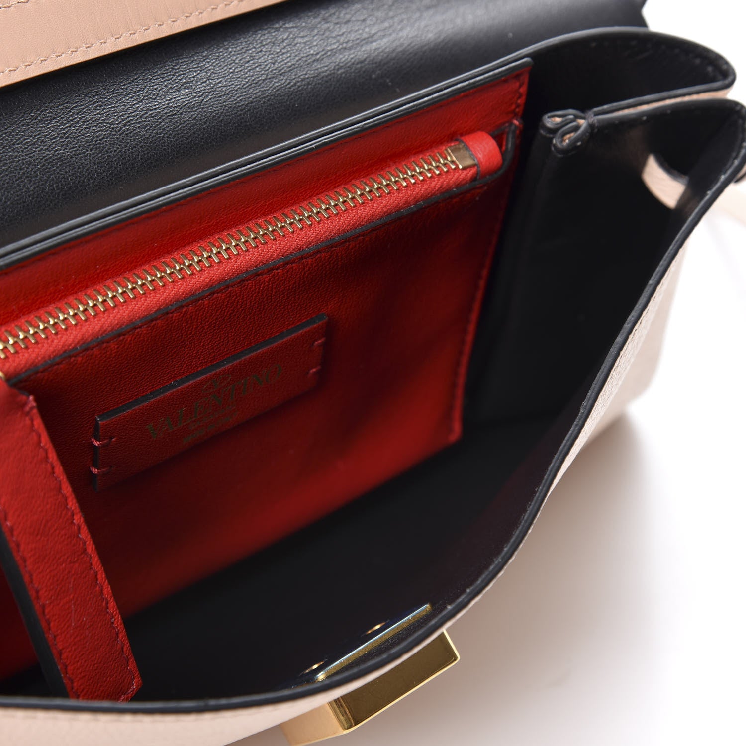 Valentino Garavani Smooth Calfskin VRing Crossbody Bag Rose Cannelle Light Ivory 4 of 9
