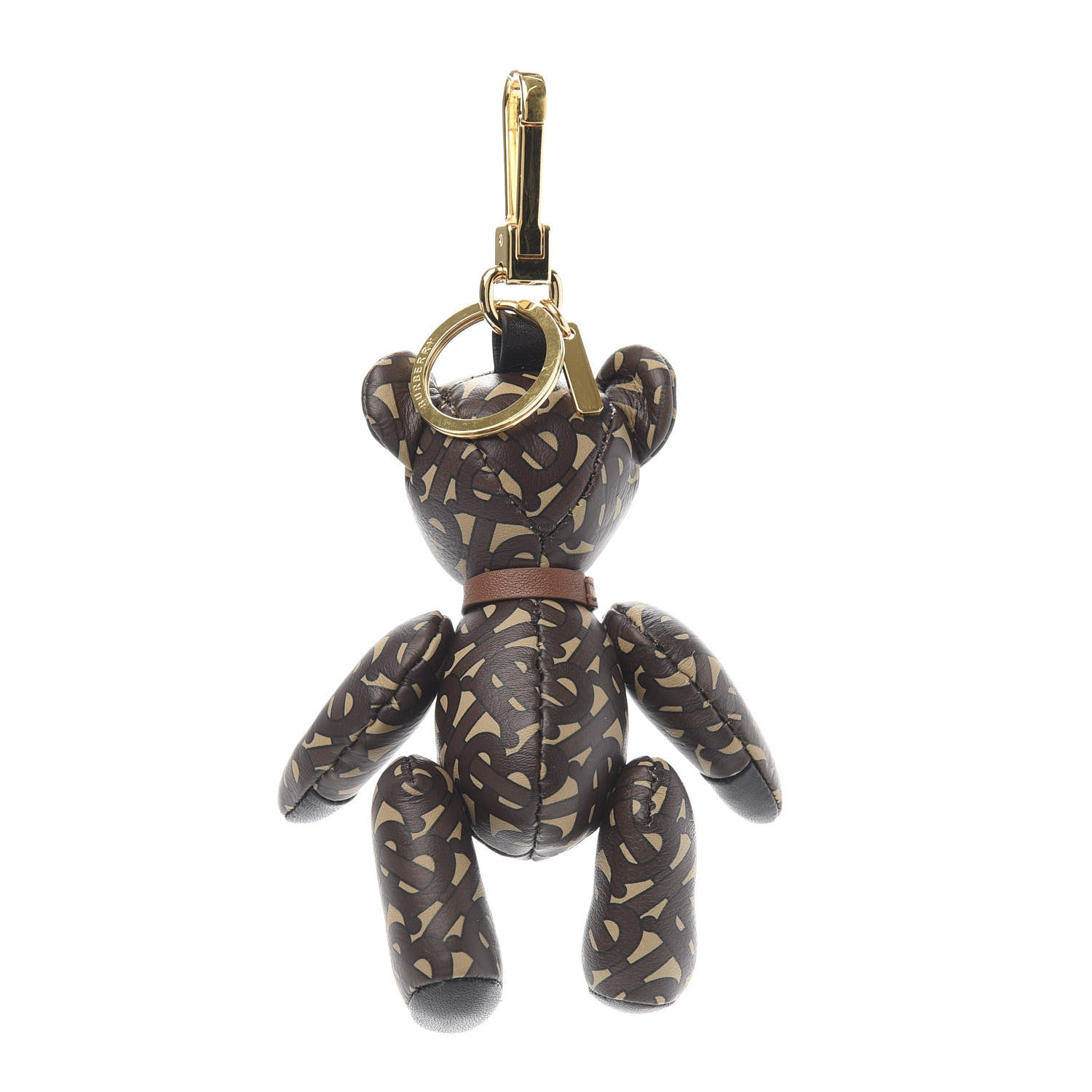 Burberry Calfskin Print Monogram Thomas Bear Bag Charm Bridle Brown 3 of 5
