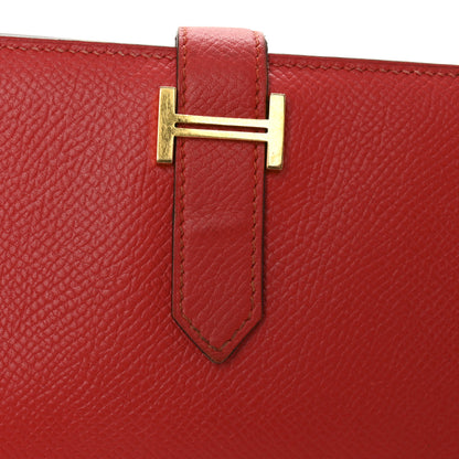 Hermes Epsom Bearn Gusset Wallet Rouge Tomate 6 of 10