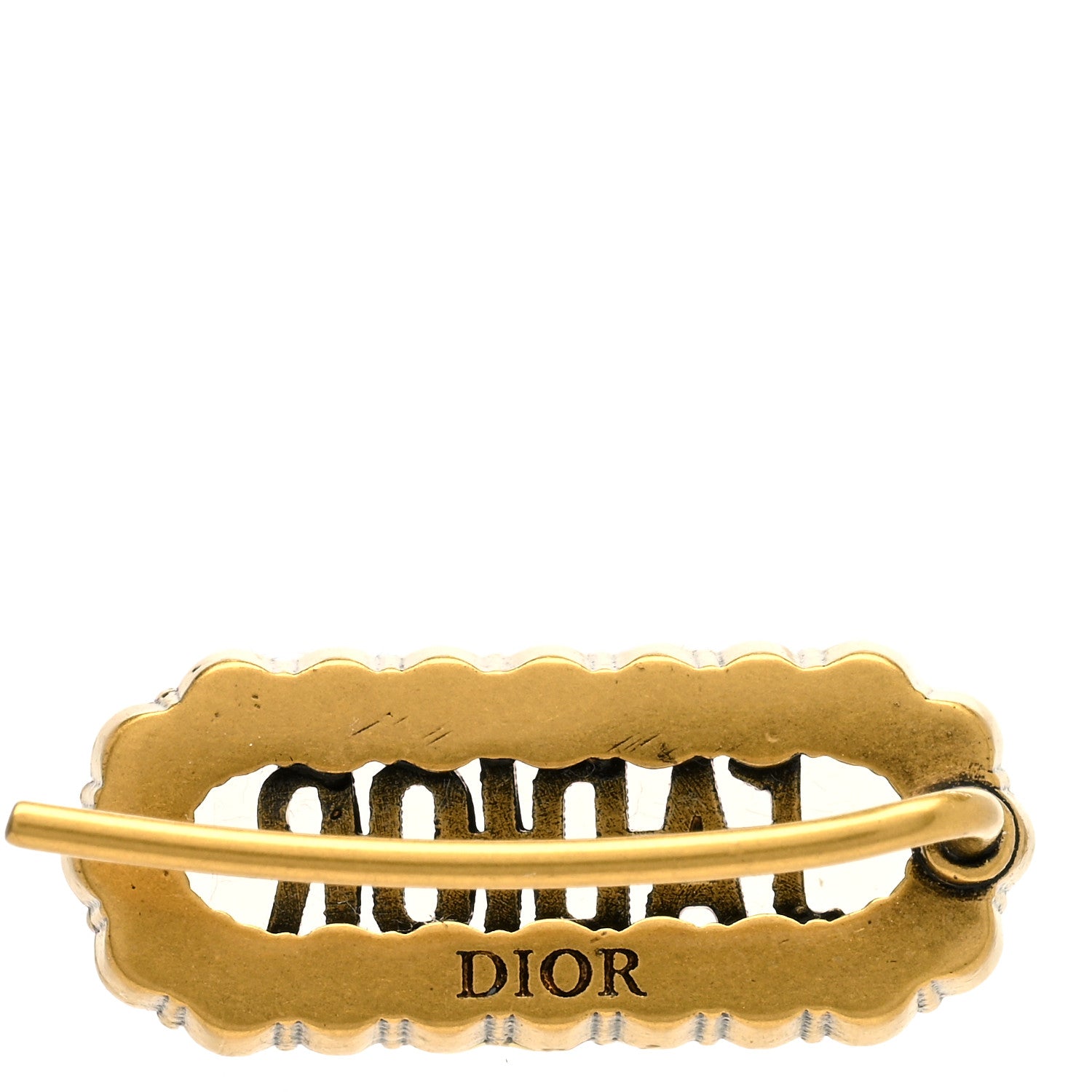 Christian Dior Pearl J'Adior Rectangle Earrings Antique Gold 3 of 3