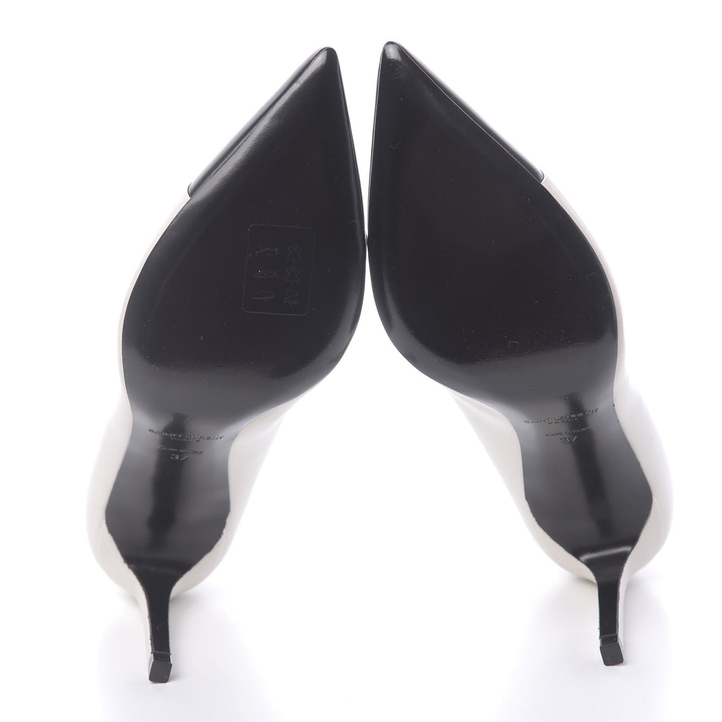 Calfskin Bi-Color Cap Toe Pumps 37 Porcellana Black