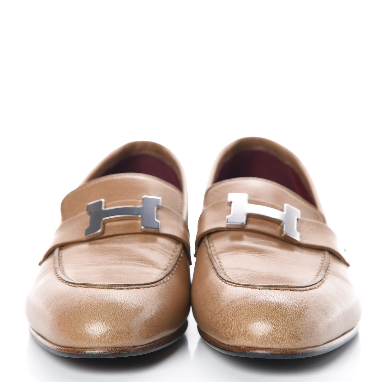 Goatskin Womens Paris Loafers 38 Taupe