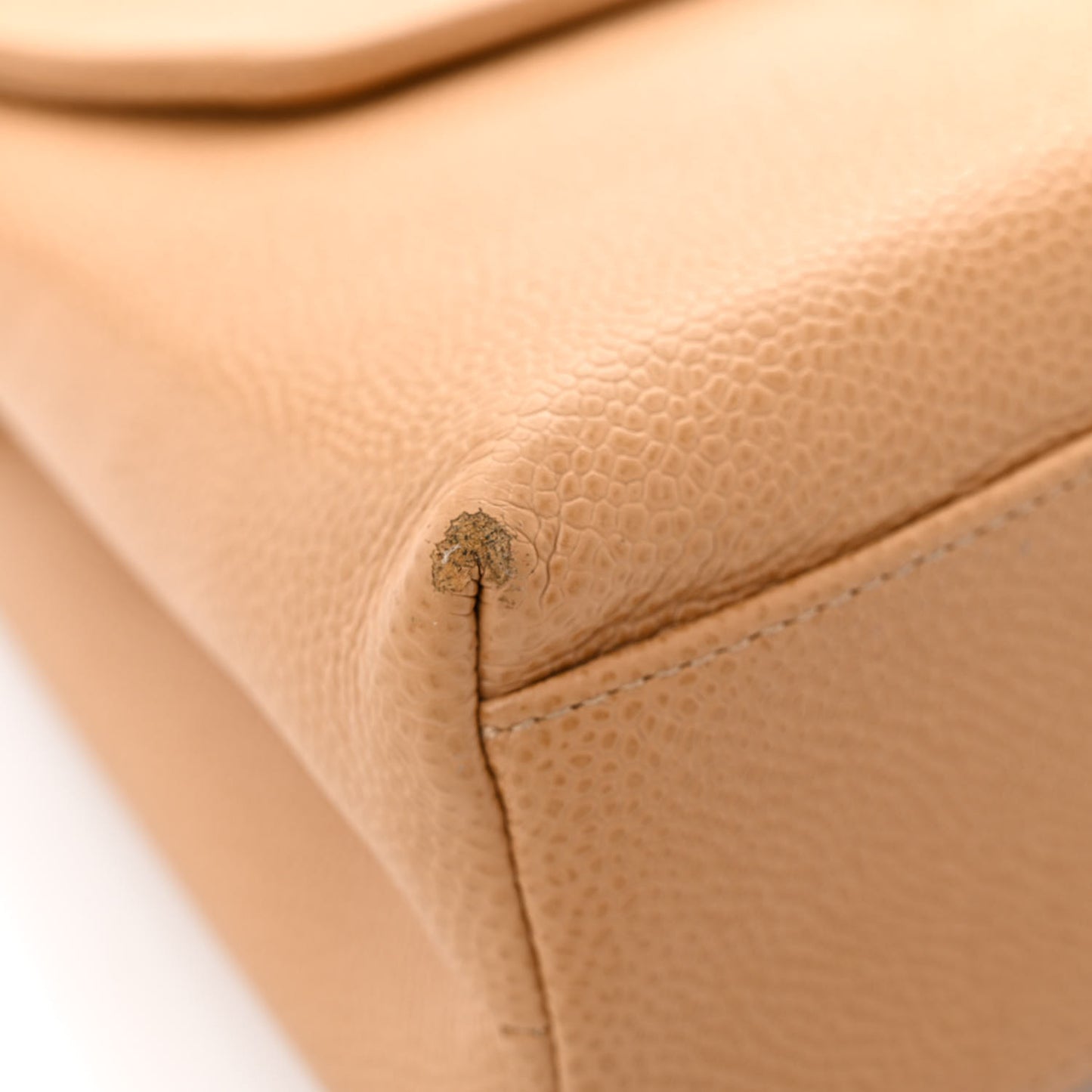 Caviar Flap Shoulder Bag Beige