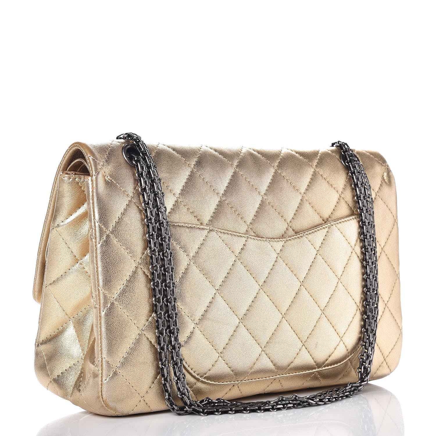 Chanel Metallic Lambskin Quilted 2.55 Reissue 227 Flap Gold 3 of 13
