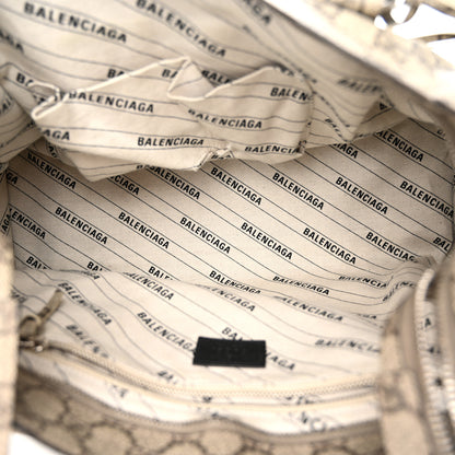 Balenciaga X GUCCI GG Supreme Monogram Neo Classic Silver Hardware City Beige Ebony 6 of 11