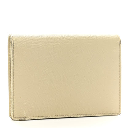 Prada Saffiano Metal Bi-Fold Wallet Cera 3 of 13