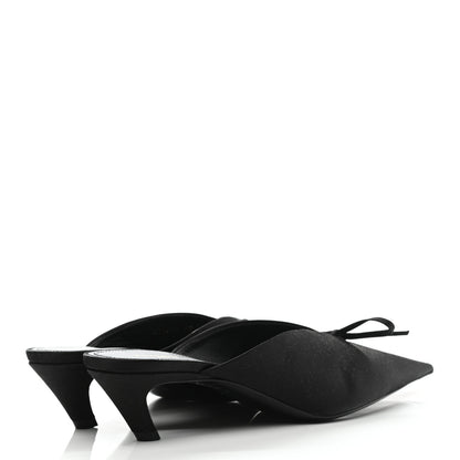Balenciaga Satin Pointed Toe Knife Mules 40 Black 4 of 9