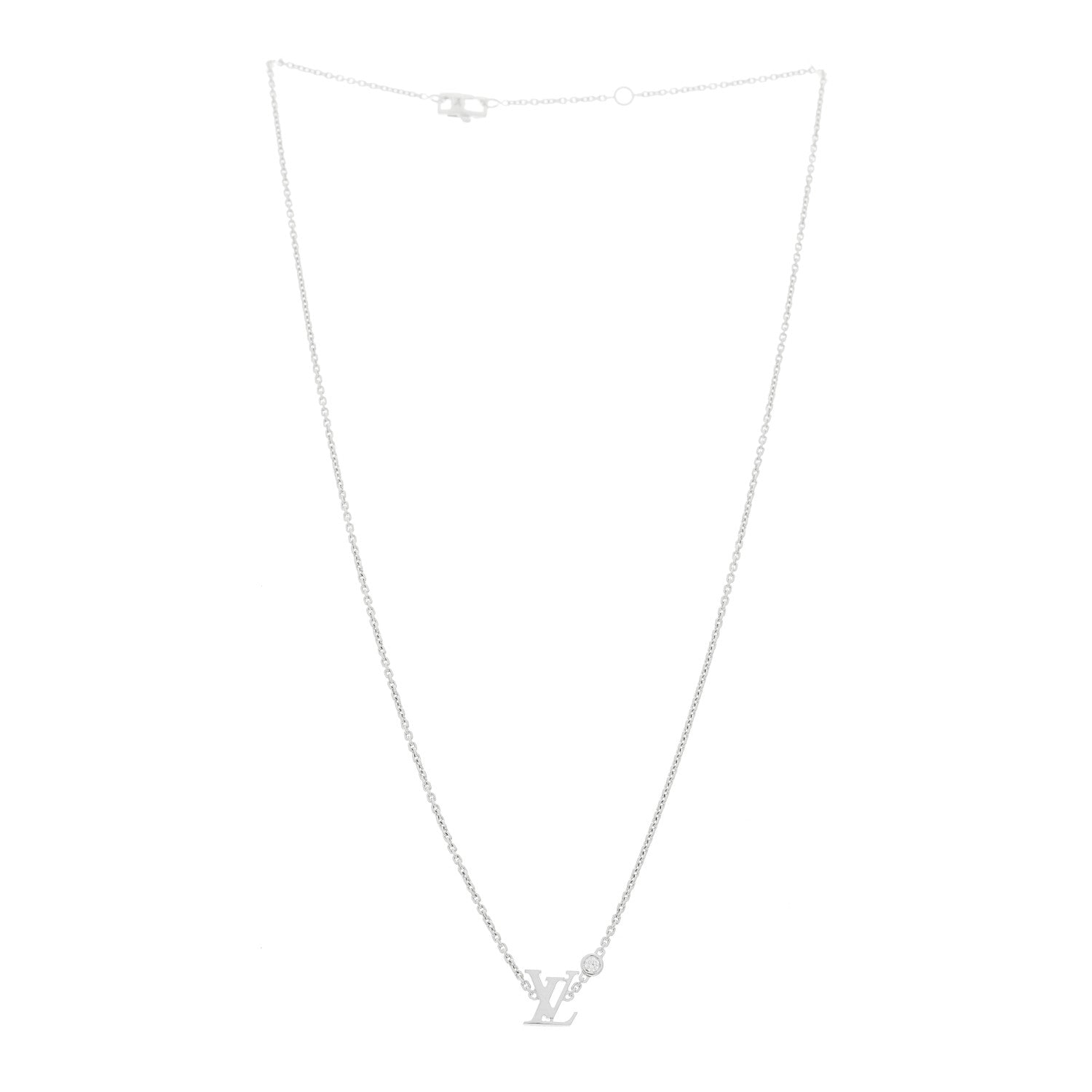 Louis Vuitton 18K White Gold Diamond Idylle Blossom LV Pendant Necklace 3 of 5