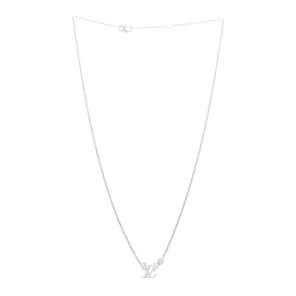 Louis Vuitton 18K White Gold Diamond Idylle Blossom LV Pendant Necklace 3 of 5