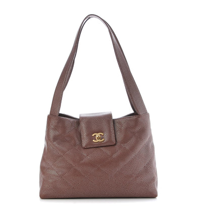 Chanel Metallic Caviar Quilted Shoulder Bag Brown 1 of 13