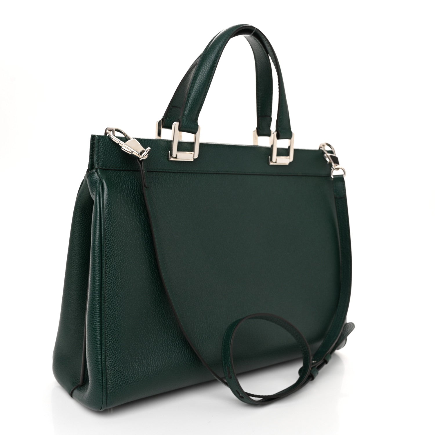 Gucci Grainy Calfskin Small Zumi Top Handle Bag Vintage Green 3 of 11