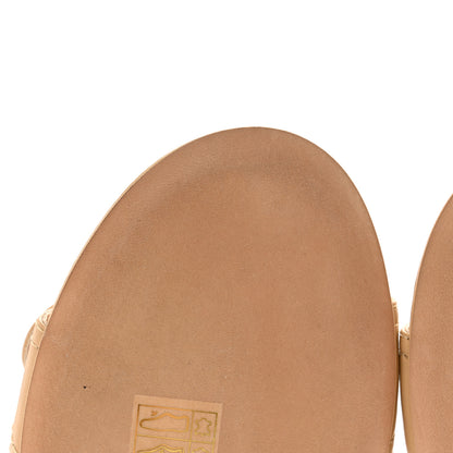 Chanel Goatskin CC Turnlock Sandals 37.5 Beige 10 of 11