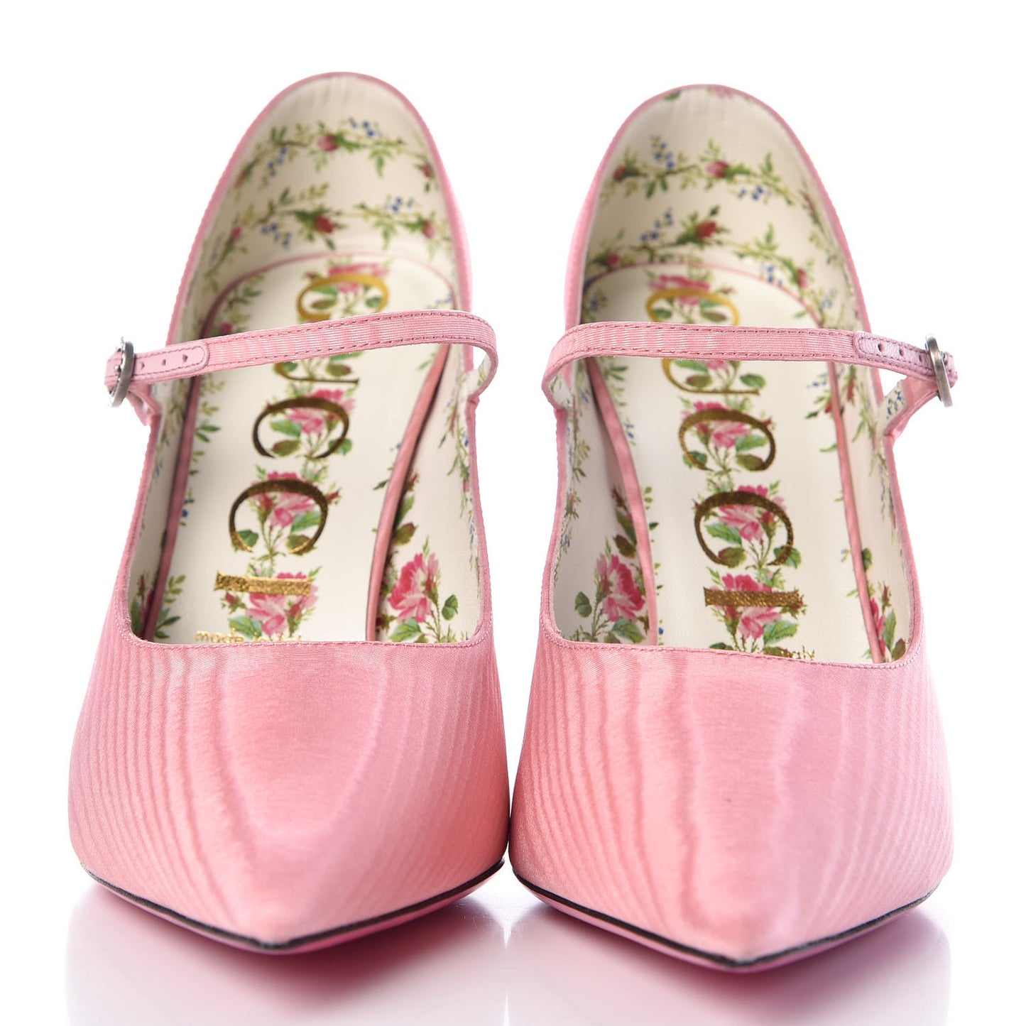 Moire Fabric Virginia Mary Jane Pumps 39 Pink