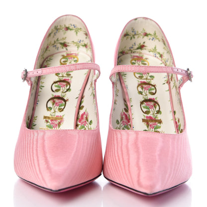 Gucci Moire Fabric Virginia Mary Jane Pumps 39 Pink 2 of 8