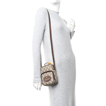 Gucci GG Supreme Monogram Mini Neo Vintage Double Zip Messenger Bag Beige New Acero Crop 2 of 10