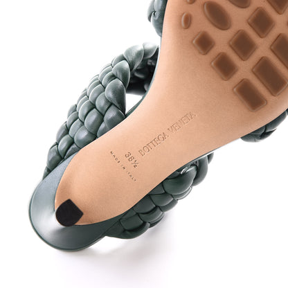 Bottega Veneta Nappa Twisted Padded Intrecciato Curve Slide Sandals 38.5 Vert Fonce 6 of 8