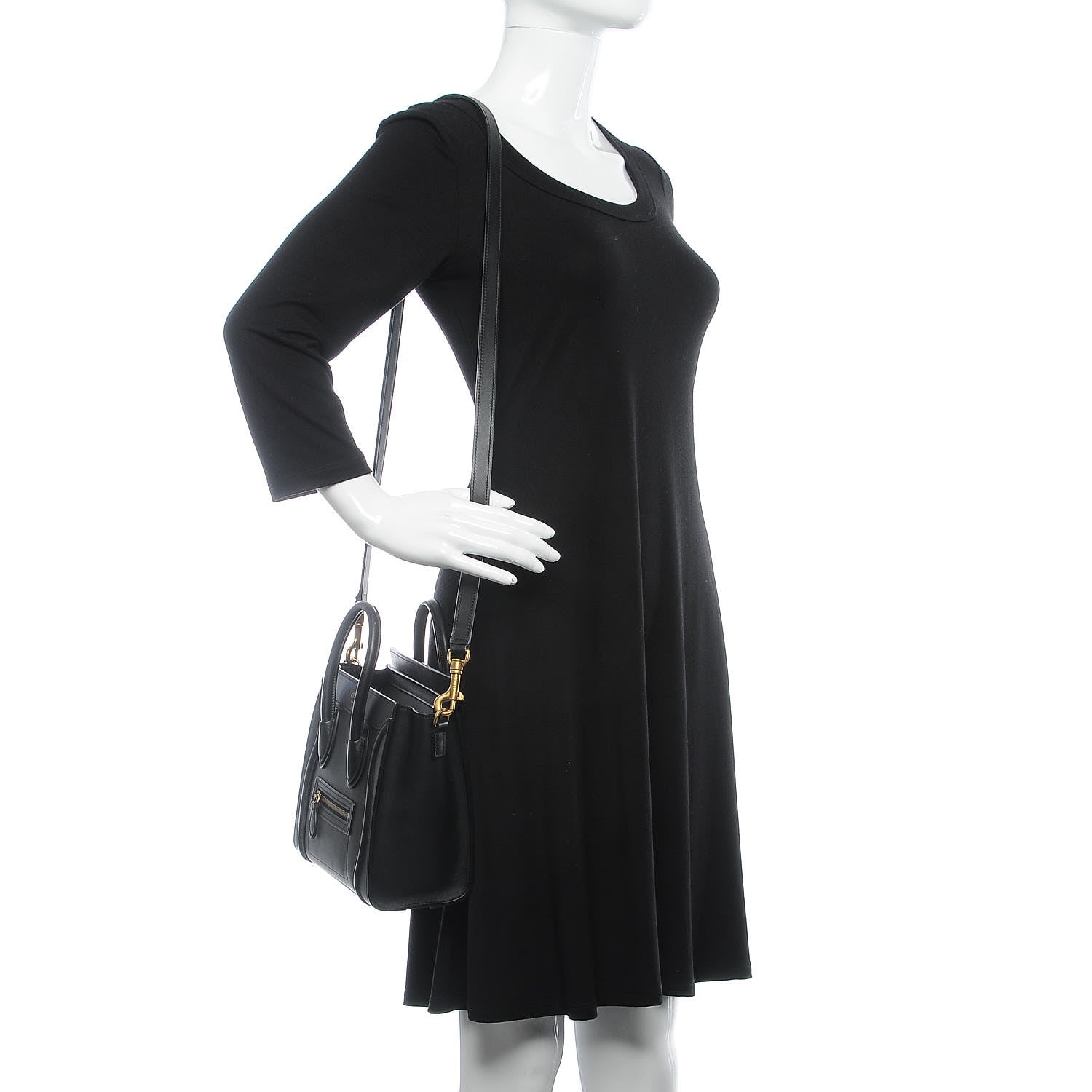 Celine Smooth Calfskin Nano Luggage Black 2 of 7