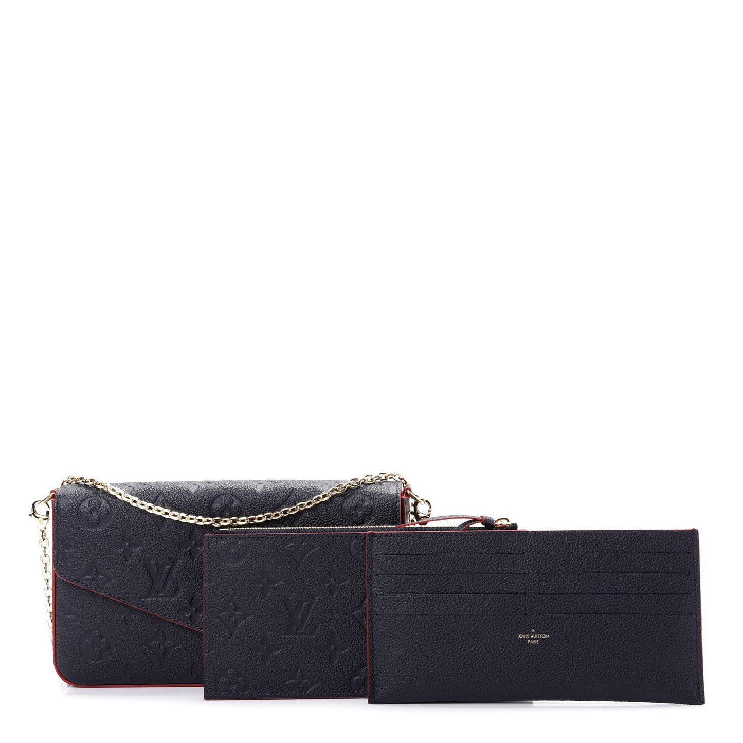 Empreinte Pochette Felicie Chain Wallet Marine Rouge