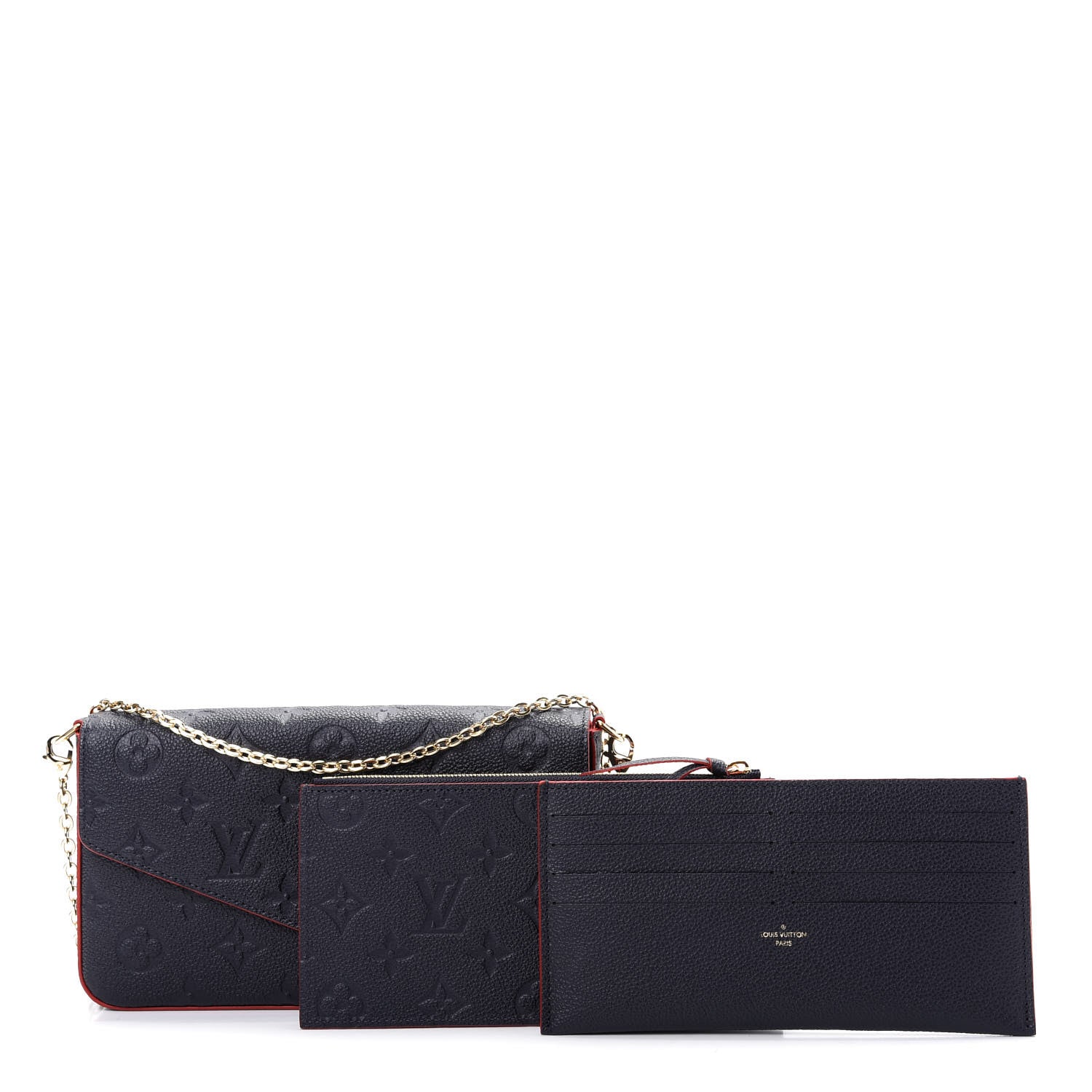 Louis Vuitton Empreinte Pochette Felicie Chain Wallet Marine Rouge 1 of 10