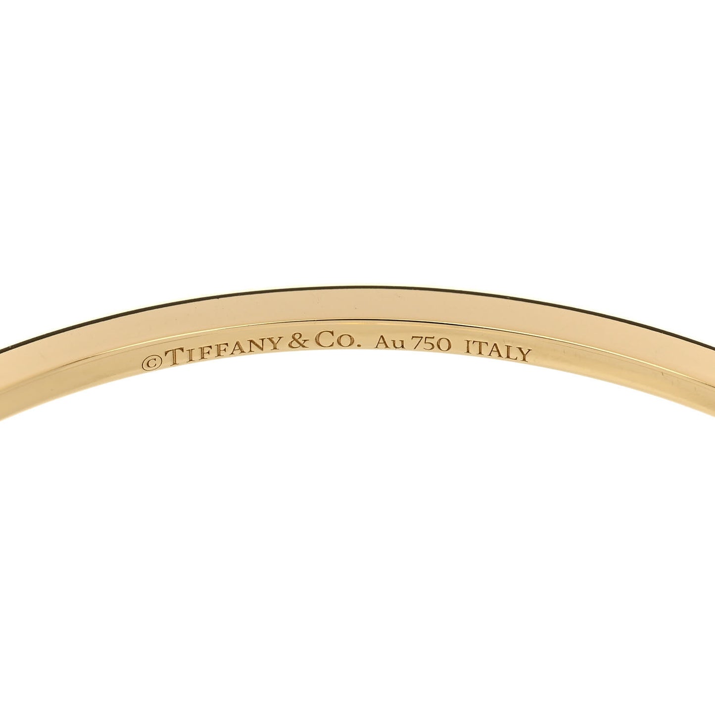 18K Yellow Gold Diamond T Hinged Wire Bangle Bracelet