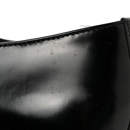 Prada Spazzolato Metal Triangle Logo 50mm Loafers 39 Black 9 of 13
