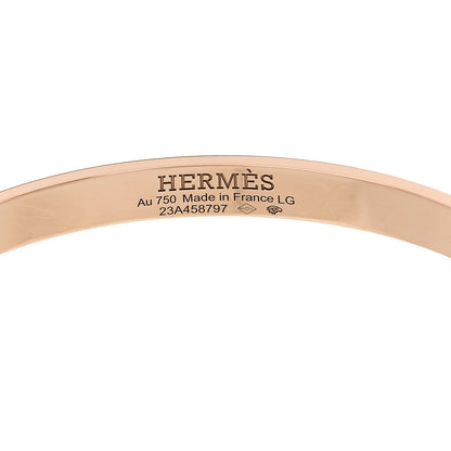 Hermes 18K Rose Gold Diamond PM Kelly Full Pave Bracelet LG 3 of 4